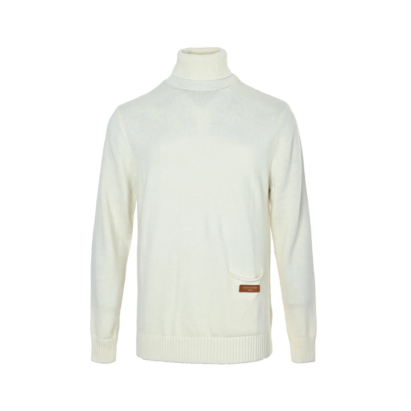 Louis Vuitton/Louis Vuitton pocket leather label turtleneck knitted sweater